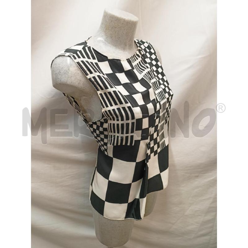 BLUSA DONNA GIANFRANCO FERRE BIANCO NERO GEOMETRIE  | Mercatino dell'Usato Roma re di roma 2