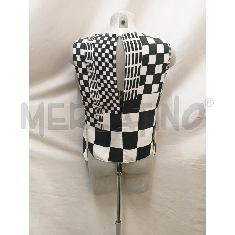 BLUSA DONNA GIANFRANCO FERRE BIANCO NERO GEOMETRIE  | Mercatino dell'Usato Roma re di roma 3