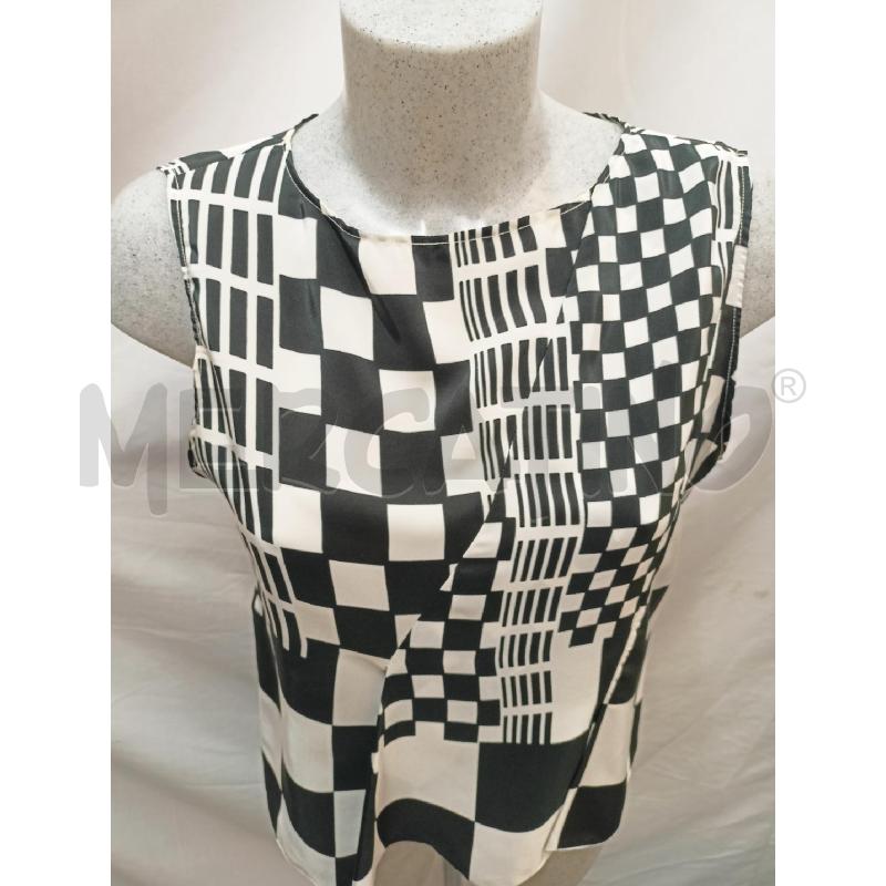 BLUSA DONNA GIANFRANCO FERRE BIANCO NERO GEOMETRIE  | Mercatino dell'Usato Roma re di roma 4