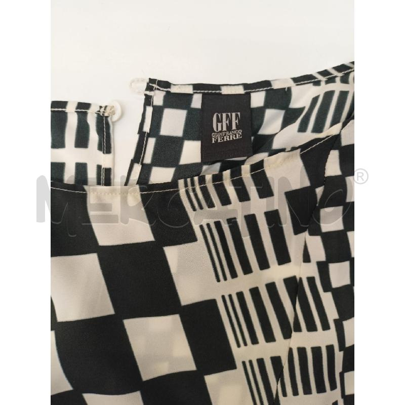 BLUSA DONNA GIANFRANCO FERRE BIANCO NERO GEOMETRIE  | Mercatino dell'Usato Roma re di roma 5