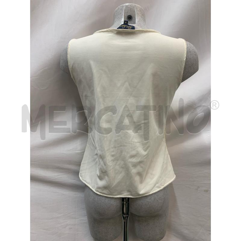 BLUSA DONNA LUISA SPAGNOLI TULLE PANNA PAILLETTE FIORI | Mercatino dell'Usato Roma re di roma 3