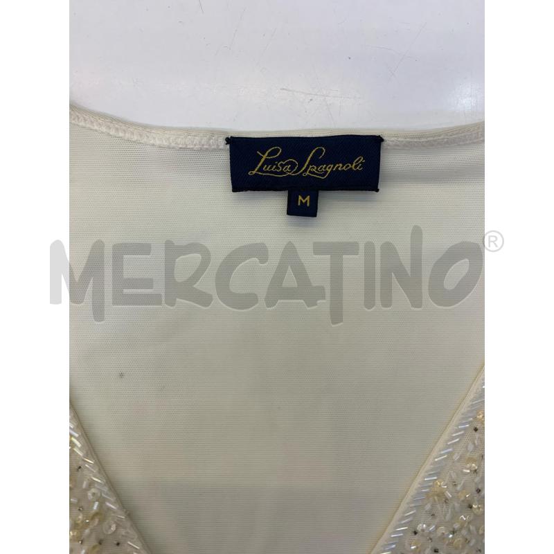 BLUSA DONNA LUISA SPAGNOLI TULLE PANNA PAILLETTE FIORI | Mercatino dell'Usato Roma re di roma 5