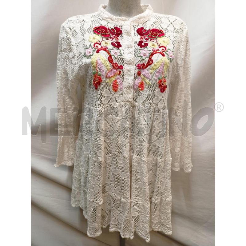 BLUSA DONNA POSITANO UNCINETTO BIANCO RICAMO | Mercatino dell'Usato Roma re di roma 1