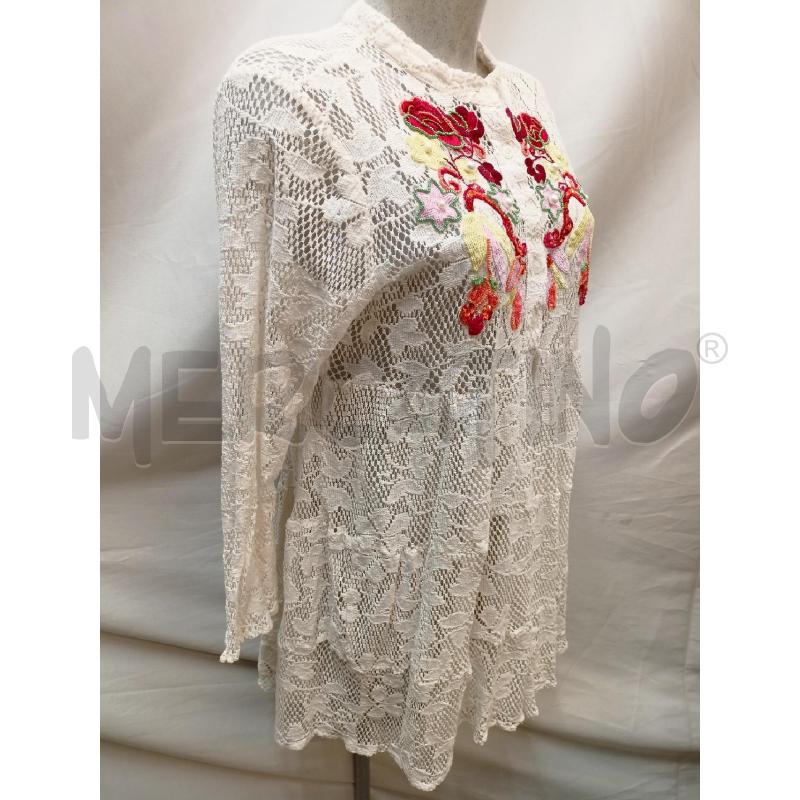 BLUSA DONNA POSITANO UNCINETTO BIANCO RICAMO | Mercatino dell'Usato Roma re di roma 2