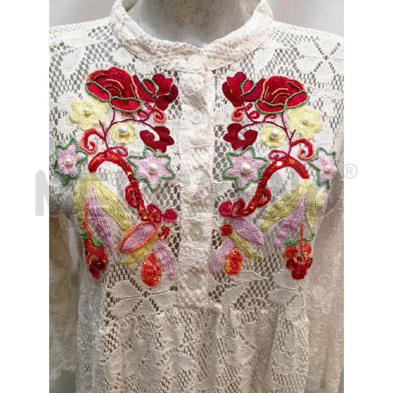 BLUSA DONNA POSITANO UNCINETTO BIANCO RICAMO | Mercatino dell'Usato Roma re di roma 4