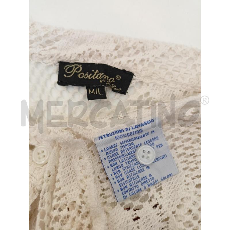 BLUSA DONNA POSITANO UNCINETTO BIANCO RICAMO | Mercatino dell'Usato Roma re di roma 5