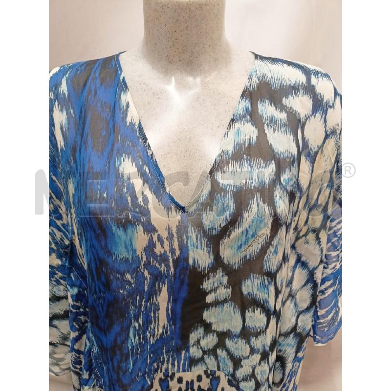 BLUSA DONNA ROBERTO CAVALLI AZZURR FANTASIA | Mercatino dell'Usato Roma re di roma 4