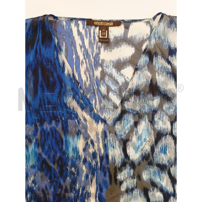 BLUSA DONNA ROBERTO CAVALLI AZZURR FANTASIA | Mercatino dell'Usato Roma re di roma 5