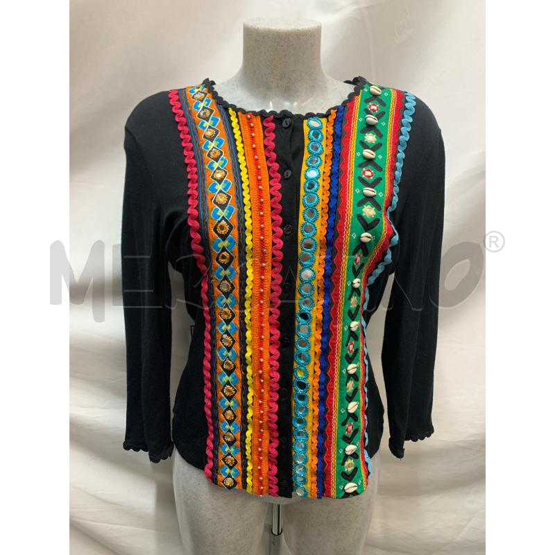 BLUSA MOSCHINO JEANS NERO RICAMI INCAS | Mercatino dell'Usato Roma re di roma 1