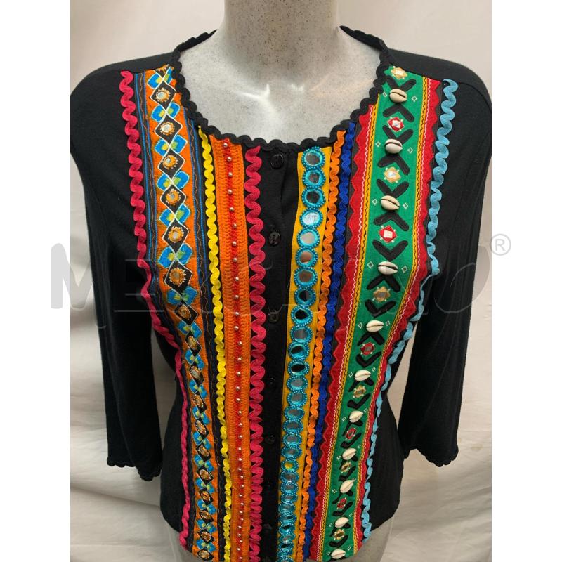 BLUSA MOSCHINO JEANS NERO RICAMI INCAS | Mercatino dell'Usato Roma re di roma 4