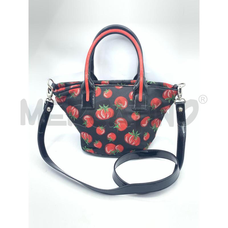 BORSA BRACCIALINI NERO POMODORI ROSSI | Mercatino dell'Usato Roma re di roma 1