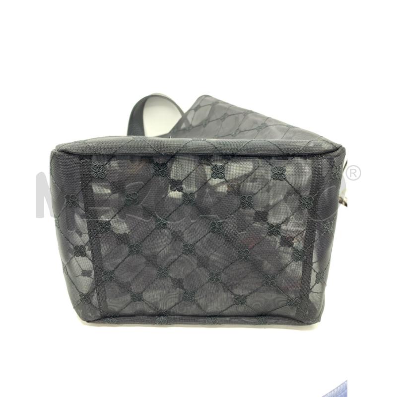 BORSA CRUCIANI TULLE NERO MANICI PELLE  | Mercatino dell'Usato Roma re di roma 3