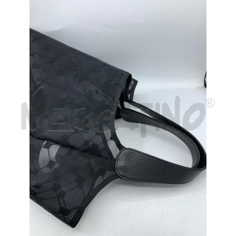 BORSA CRUCIANI TULLE NERO MANICI PELLE  | Mercatino dell'Usato Roma re di roma 4