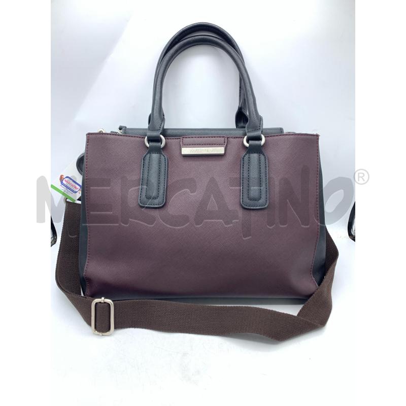 BORSA DONNA MALIPARMI NERO/ BORDEAUX  | Mercatino dell'Usato Roma re di roma 1