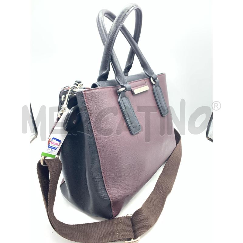 BORSA DONNA MALIPARMI NERO/ BORDEAUX  | Mercatino dell'Usato Roma re di roma 2