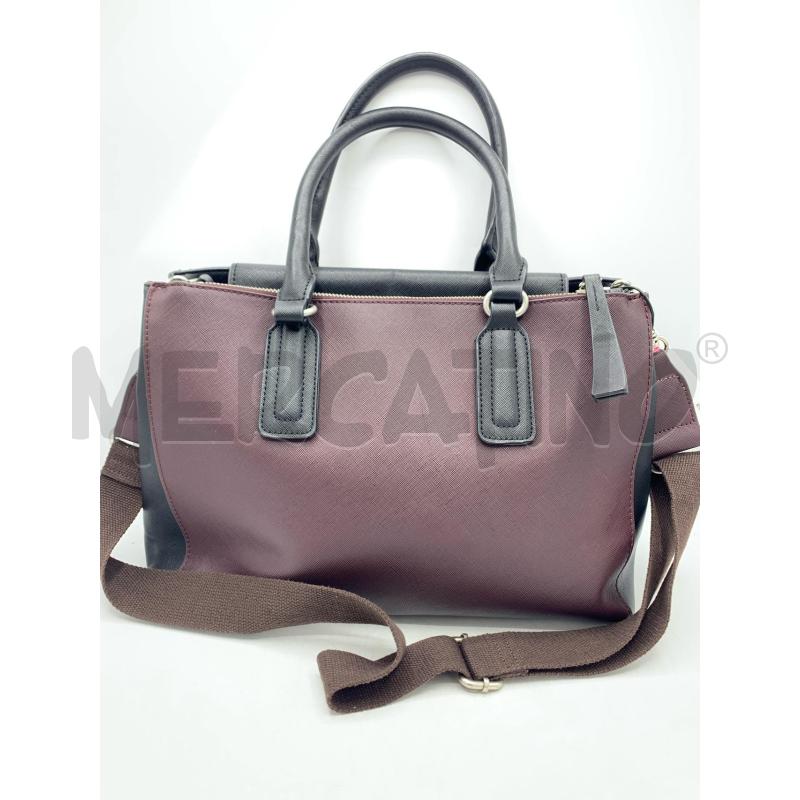 BORSA DONNA MALIPARMI NERO/ BORDEAUX  | Mercatino dell'Usato Roma re di roma 3