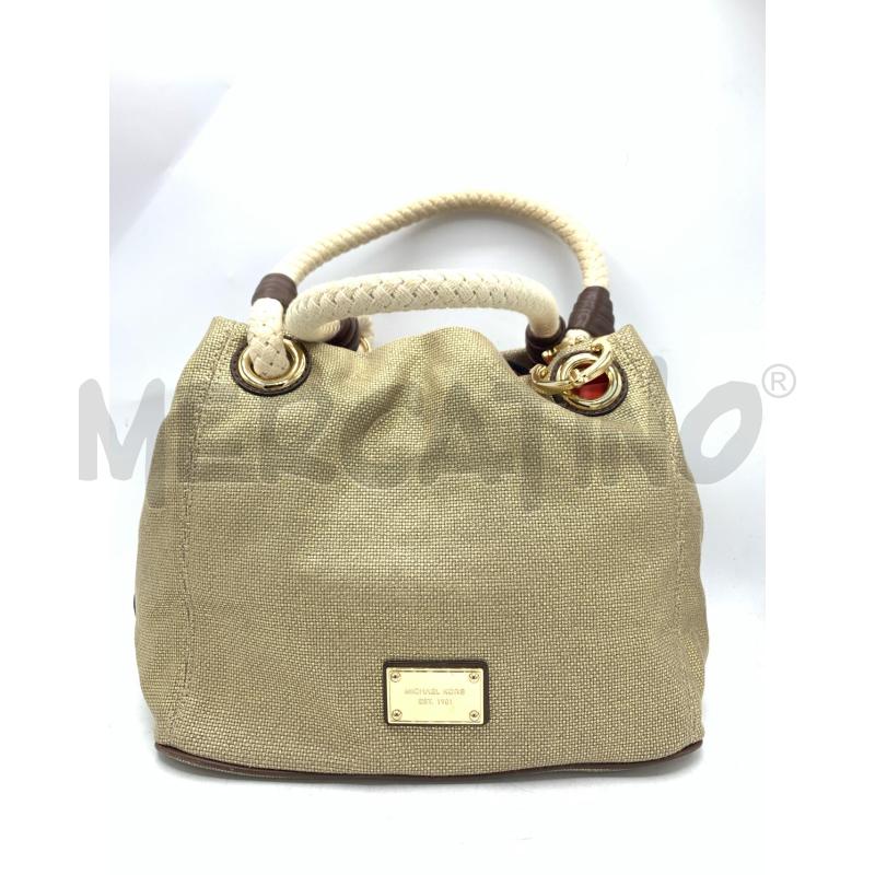 BORSA DONNA MICHEAL KORS CANVAS DORATO MANICO INTRECCIATO | Mercatino dell'Usato Roma re di roma 1