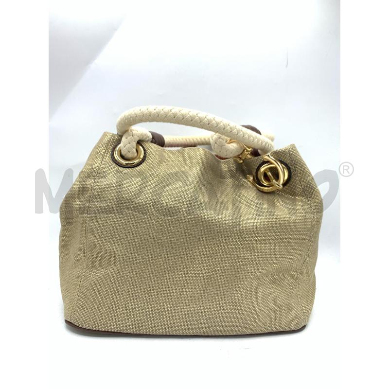 BORSA DONNA MICHEAL KORS CANVAS DORATO MANICO INTRECCIATO | Mercatino dell'Usato Roma re di roma 3