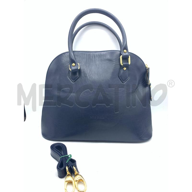BORSA DONNA PAOLO FOGLIA PELLE BLU | Mercatino dell'Usato Roma re di roma 1