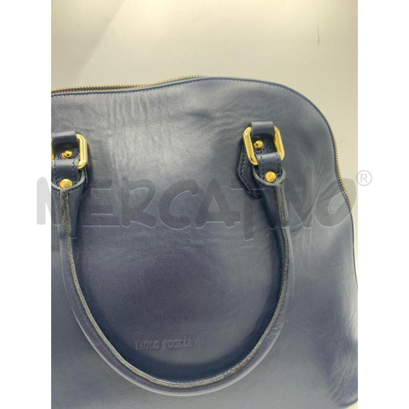 BORSA DONNA PAOLO FOGLIA PELLE BLU | Mercatino dell'Usato Roma re di roma 5