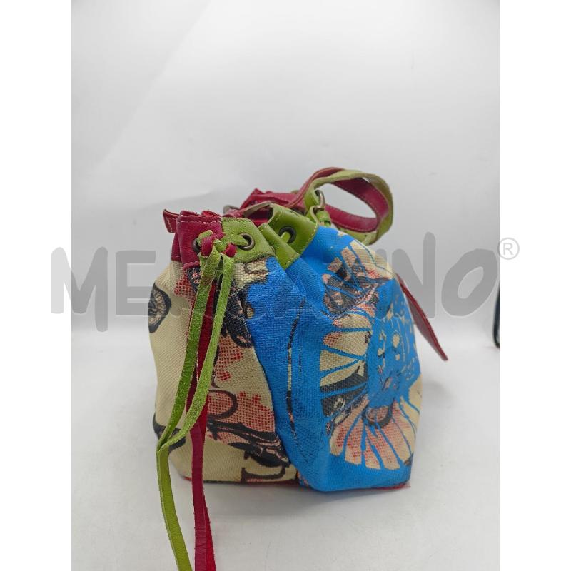 BORSA DONNA PIANURA STUDIO VERDE ROSS STAMPA BEIGE MOTO | Mercatino dell'Usato Roma re di roma 2