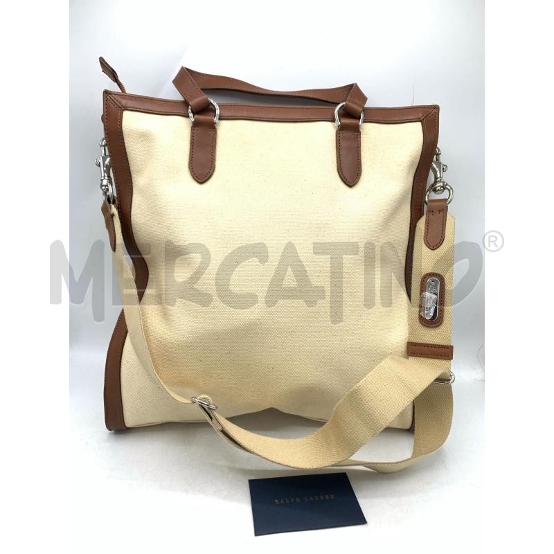 BORSA DONNA RALPH LAUREN TELA BEIGE | Mercatino dell'Usato Roma re di roma 3