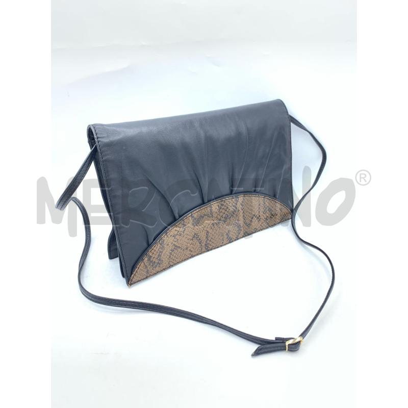 BORSA FENDI ROMA VINTAGE PELLE NERO STAMPA EFF SERPENTE ANNI 70 / 80  | Mercatino dell'Usato Roma re di roma 1