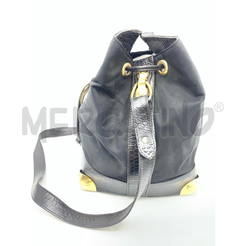 BORSA SECCHIELLO BRACCIALINI  PELLE NERO DETT GOLD  | Mercatino dell'Usato Roma re di roma 2