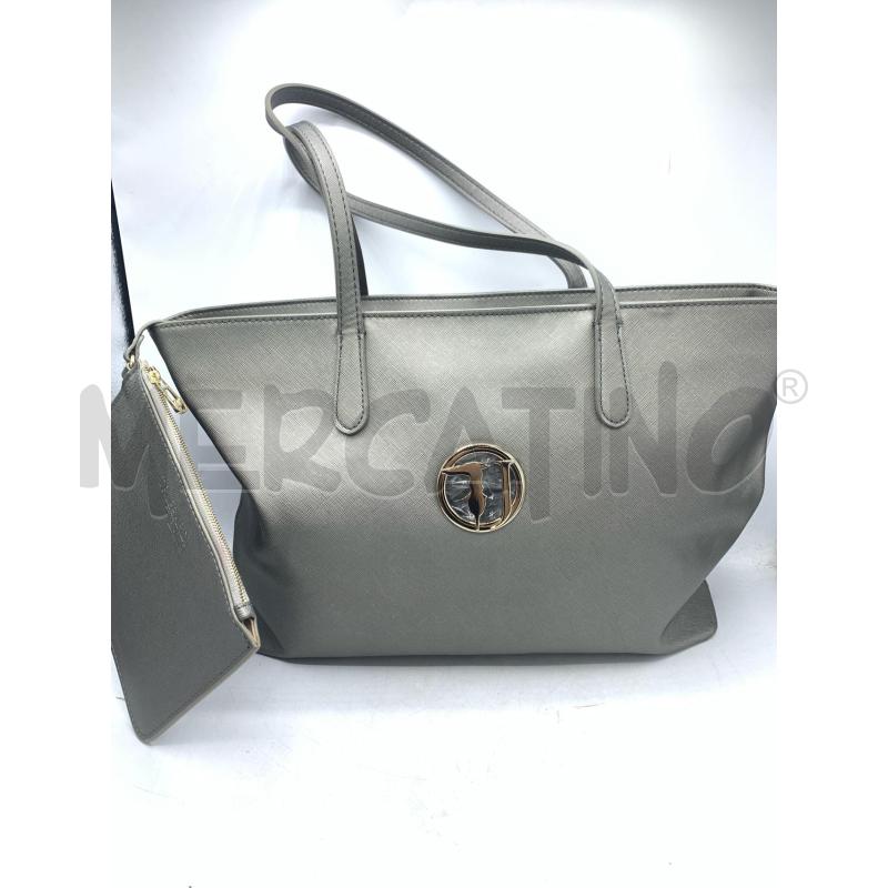 BORSA TRUSSARDI JEANS GRIGIO SILVER  | Mercatino dell'Usato Roma re di roma 1