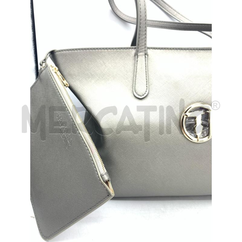 BORSA TRUSSARDI JEANS GRIGIO SILVER  | Mercatino dell'Usato Roma re di roma 2