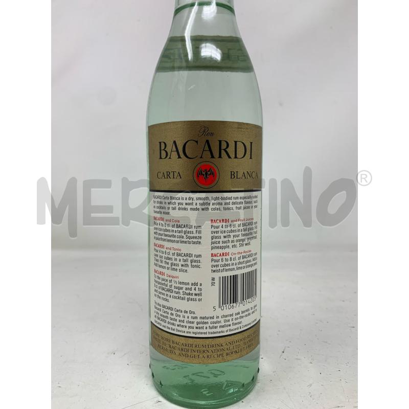 BOTTIGLIA BACARDI SUPERIOR LIGHT DRY TAPPO BIANCO  | Mercatino dell'Usato Roma re di roma 3
