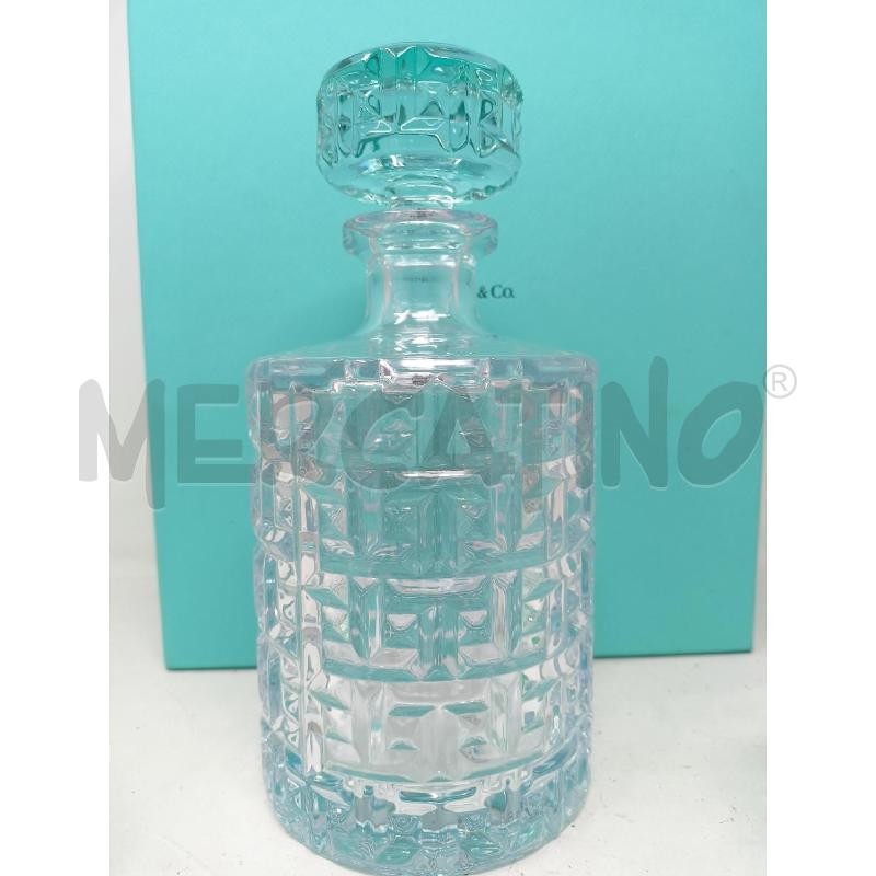 BOTTIGLIA+DUE BICCHIERI TIFFANY&CO CRISTAALO AZZURRO TRASPARENTE  SFACCETTATO | Mercatino dell'Usato Roma re di roma 3