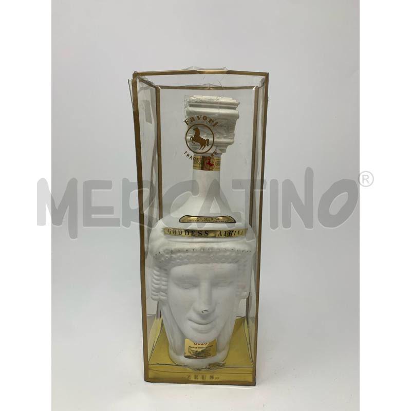 BOTTIGLIA OUZO LIQUORE BIANCA VOLTO ATHENA ZEUS TAPPO CAPITELLO  | Mercatino dell'Usato Roma re di roma 1
