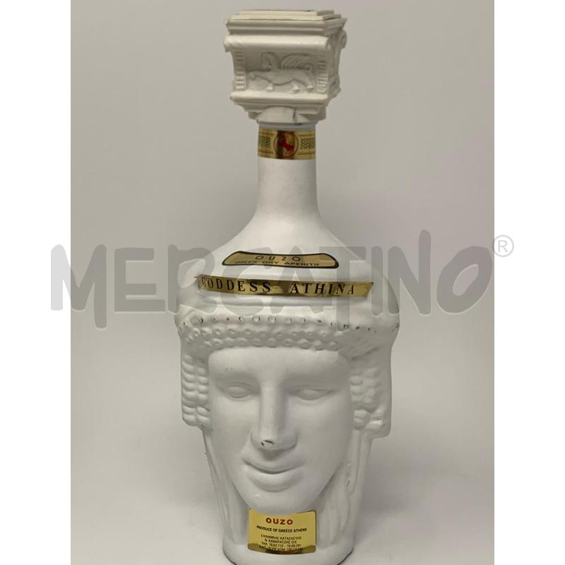 BOTTIGLIA OUZO LIQUORE BIANCA VOLTO ATHENA ZEUS TAPPO CAPITELLO  | Mercatino dell'Usato Roma re di roma 2