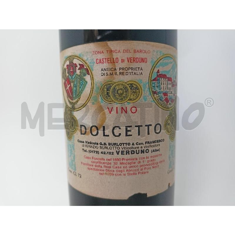 BOTTIGLIA VINO DOLCETTO  BURLOTTO | Mercatino dell'Usato Roma re di roma 3