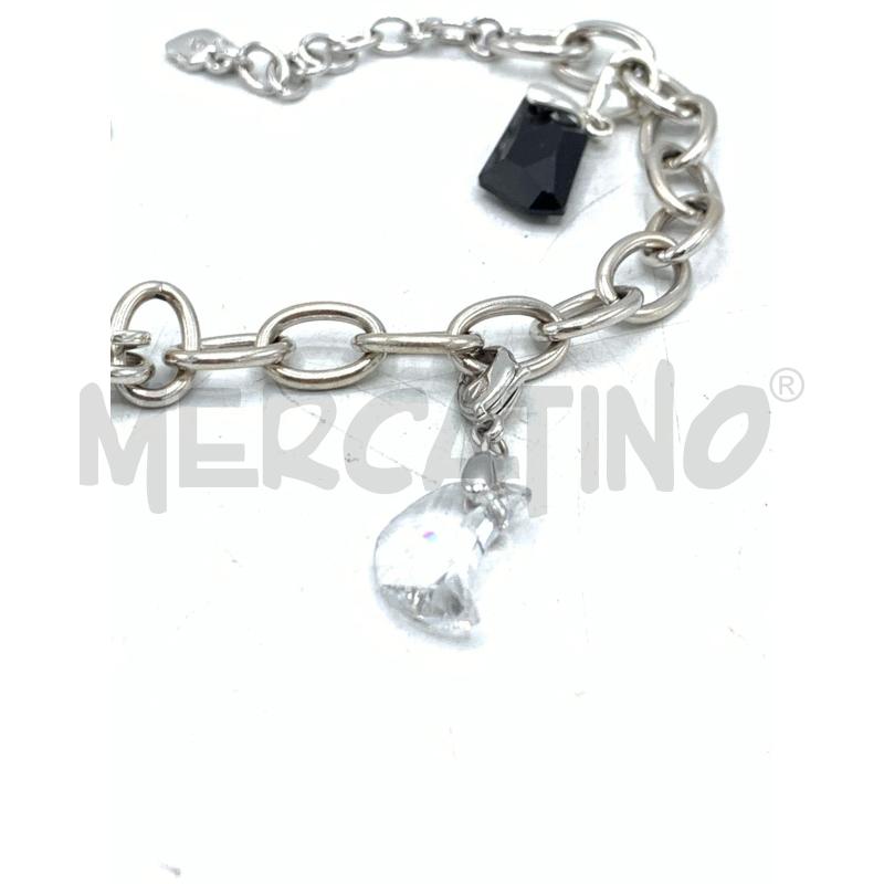 BRACCIALE SWAROVSKI CERCHI CHARM NERI | Mercatino dell'Usato Roma re di roma 3