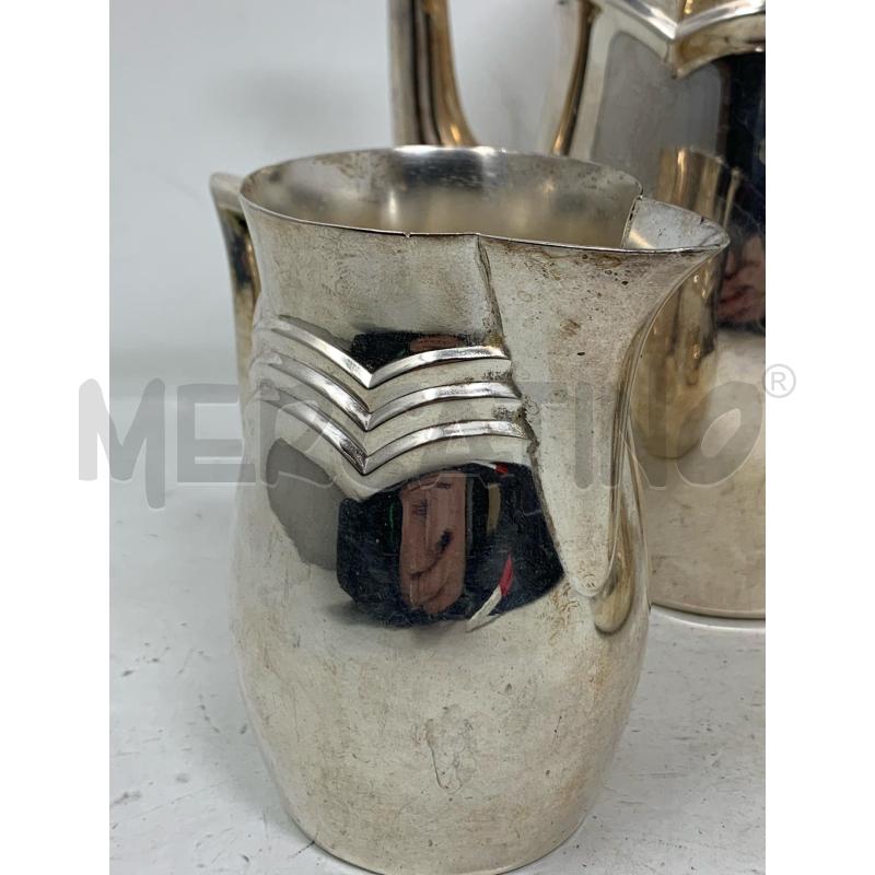 CAFFETTIERA +LATTIERA +ZUCCHERIERA SILVER DEC FASCE RILIEVO  | Mercatino dell'Usato Roma re di roma 2
