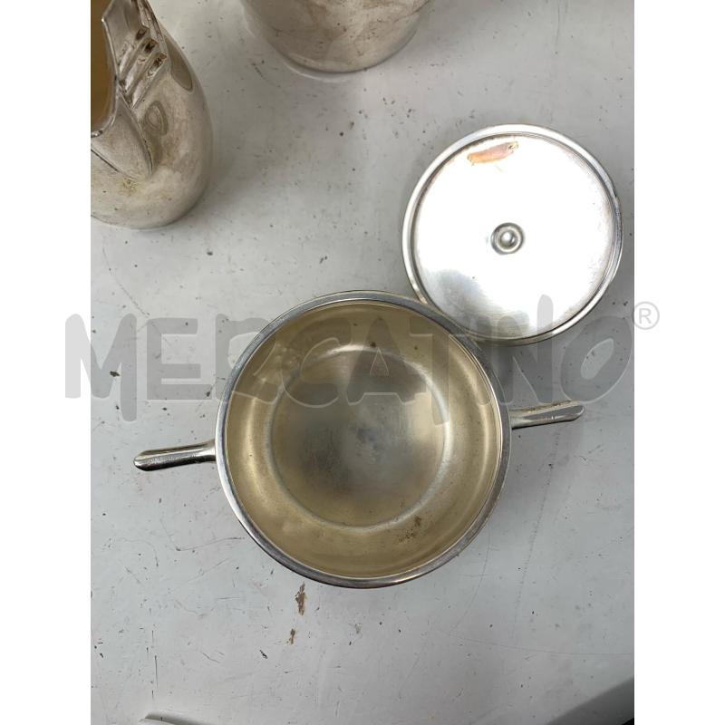 CAFFETTIERA +LATTIERA +ZUCCHERIERA SILVER DEC FASCE RILIEVO  | Mercatino dell'Usato Roma re di roma 4