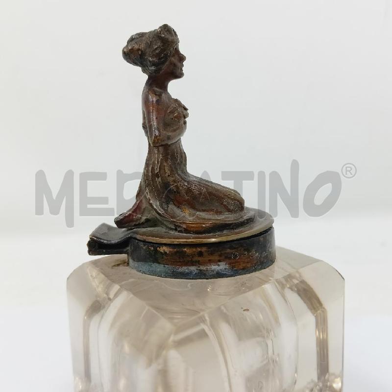 CALAMAIO BASE CRISTALLO ROMPO TAPPO BRONZO DAMA IN GINOCCHIO | Mercatino dell'Usato Roma re di roma 3