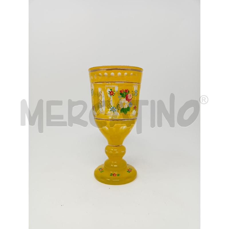 CALICE VETRO GIALLO MOLATO DEC FIORI | Mercatino dell'Usato Roma re di roma 1