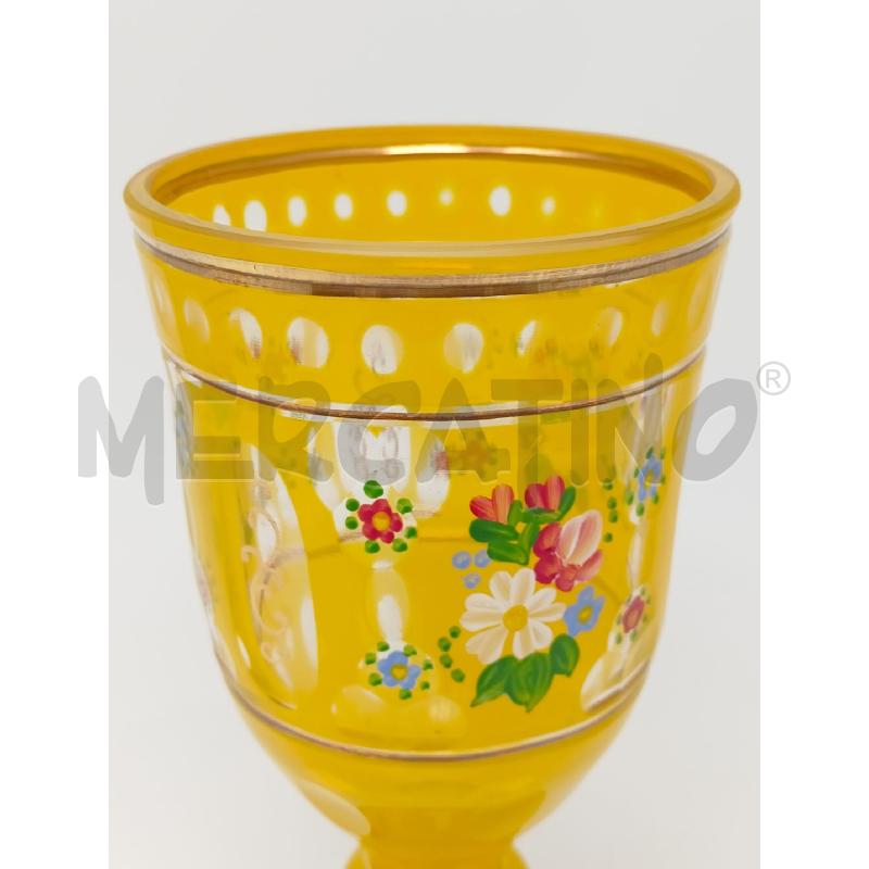 CALICE VETRO GIALLO MOLATO DEC FIORI | Mercatino dell'Usato Roma re di roma 2