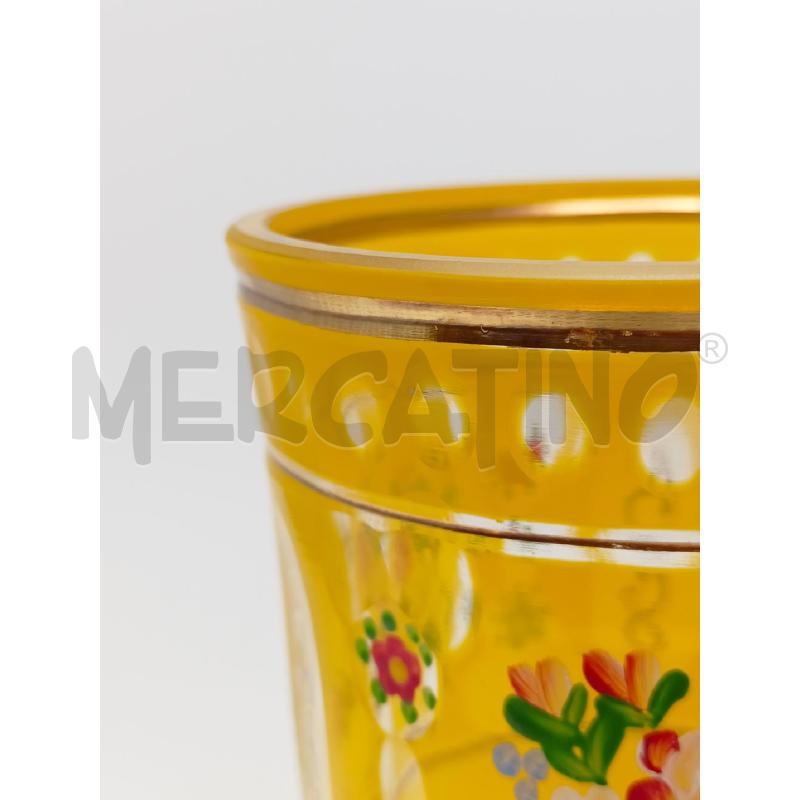 CALICE VETRO GIALLO MOLATO DEC FIORI | Mercatino dell'Usato Roma re di roma 4
