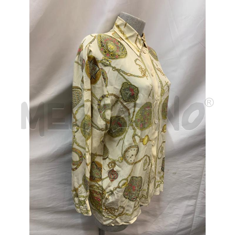 CAMICIA ANTONELLI SETA BEIGE RICAMI OROLOGI | Mercatino dell'Usato Roma re di roma 2