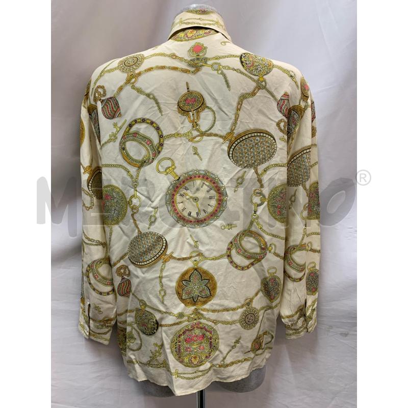 CAMICIA ANTONELLI SETA BEIGE RICAMI OROLOGI | Mercatino dell'Usato Roma re di roma 3