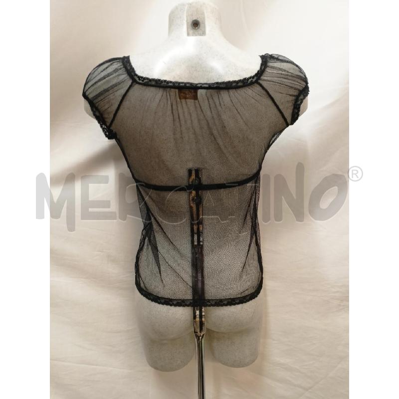 CAMICIA BLU MARINE TULLE NERO  | Mercatino dell'Usato Roma re di roma 3