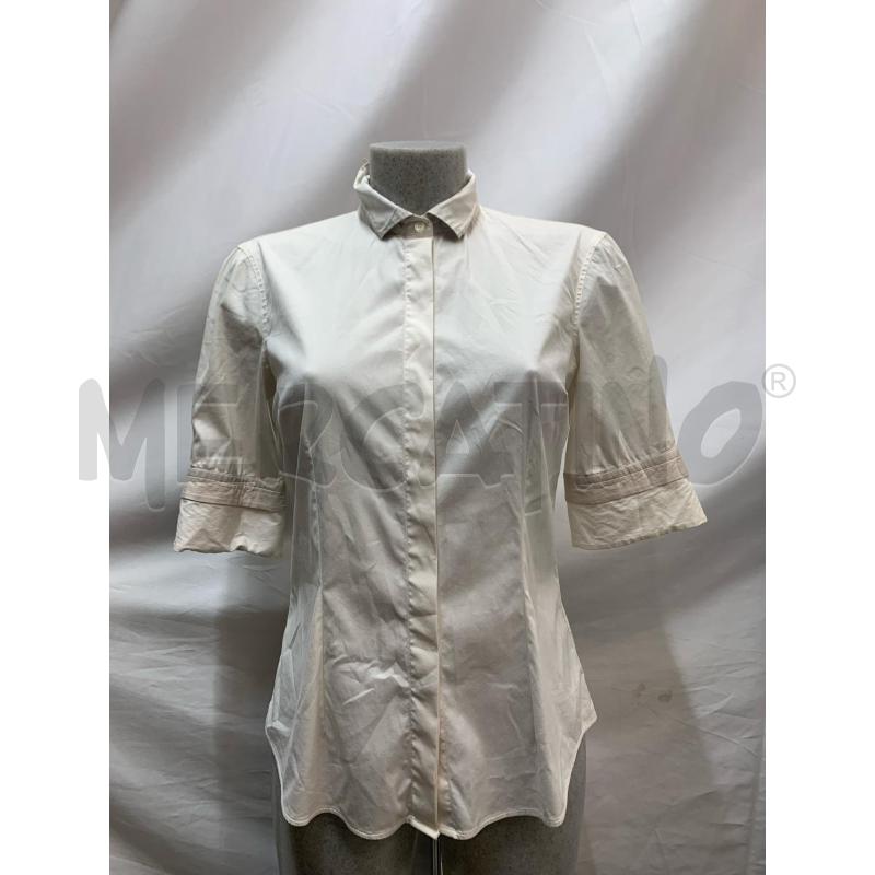 CAMICIA DONNA BRUNELLO CUCINELLI PANNA BORDI BEIGE | Mercatino dell'Usato Roma re di roma 1