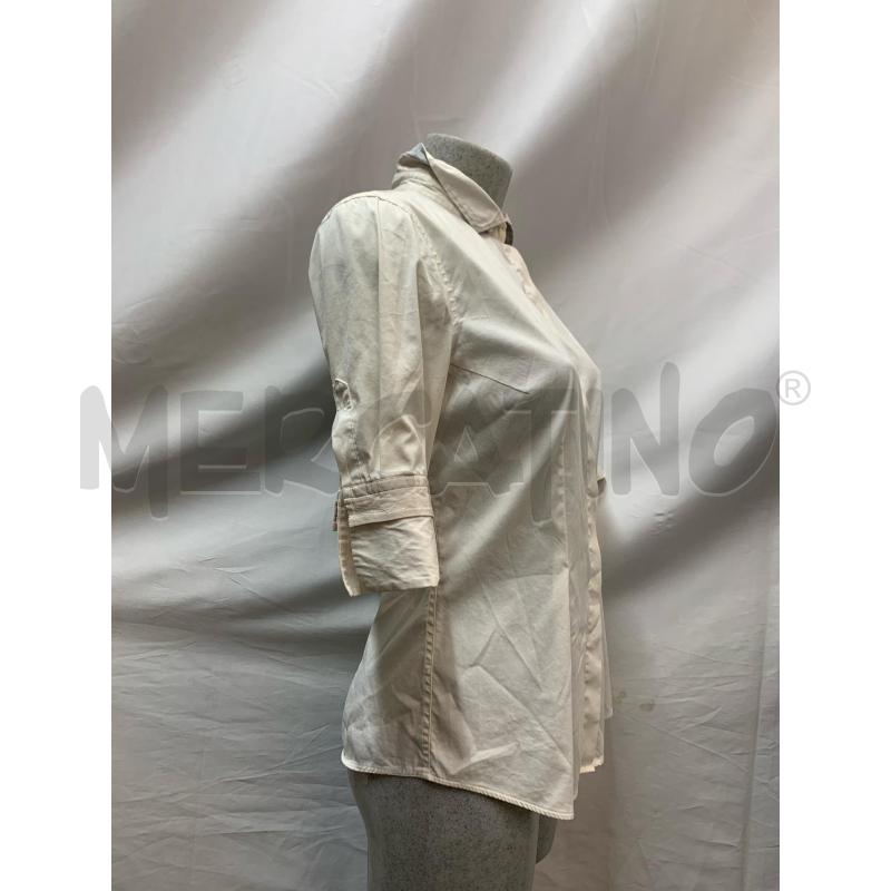 CAMICIA DONNA BRUNELLO CUCINELLI PANNA BORDI BEIGE | Mercatino dell'Usato Roma re di roma 2