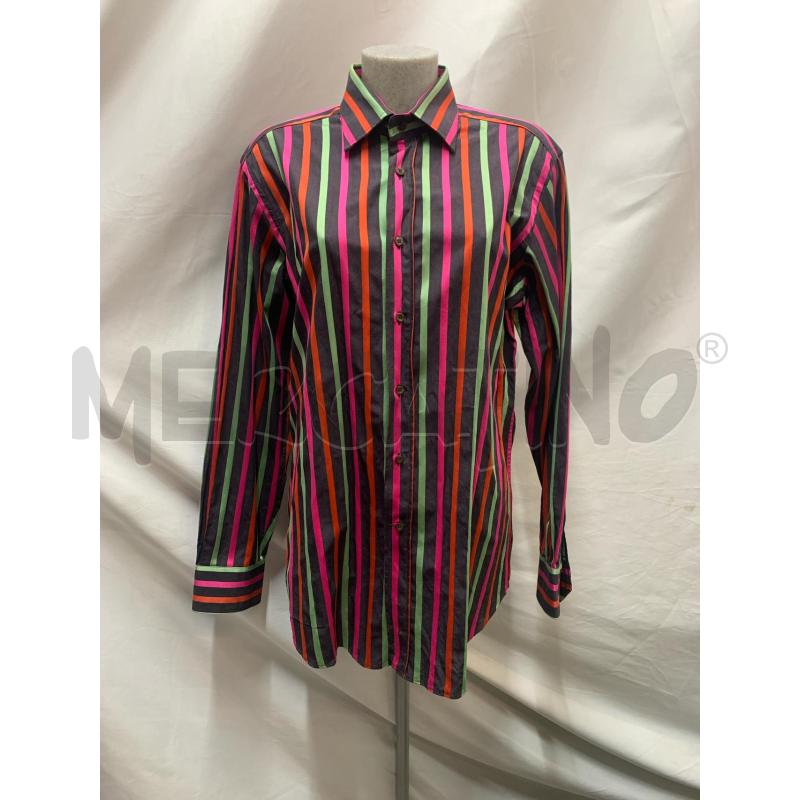 CAMICIA UOMO ETRO NERA RIGHE FUCSIA | Mercatino dell'Usato Roma re di roma 1