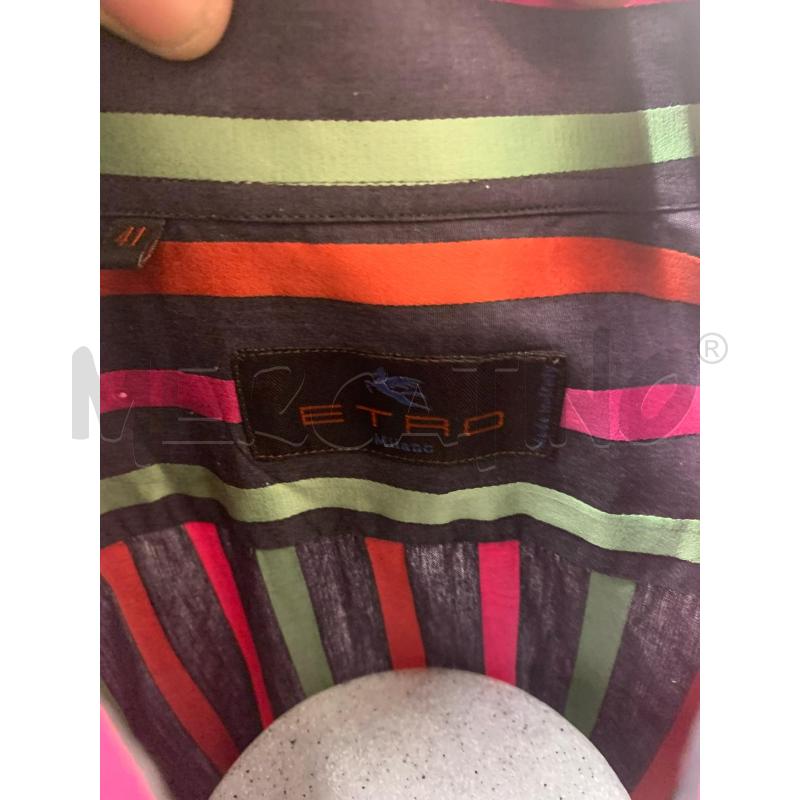 CAMICIA UOMO ETRO NERA RIGHE FUCSIA | Mercatino dell'Usato Roma re di roma 5