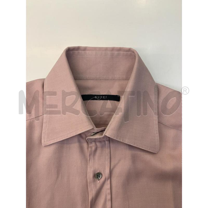 CAMICIA UOMO GUCCI ROSA MICRORIGHE BIANCO | Mercatino dell'Usato Roma re di roma 5